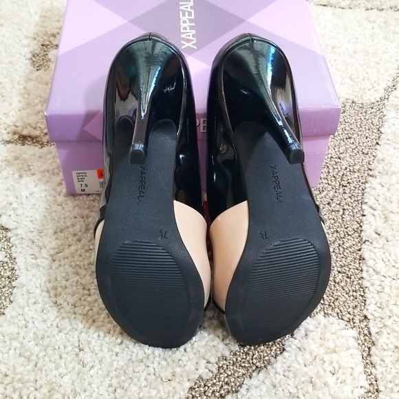 Black/nude retro style stiletto 7.5 - Picture 6 of 9